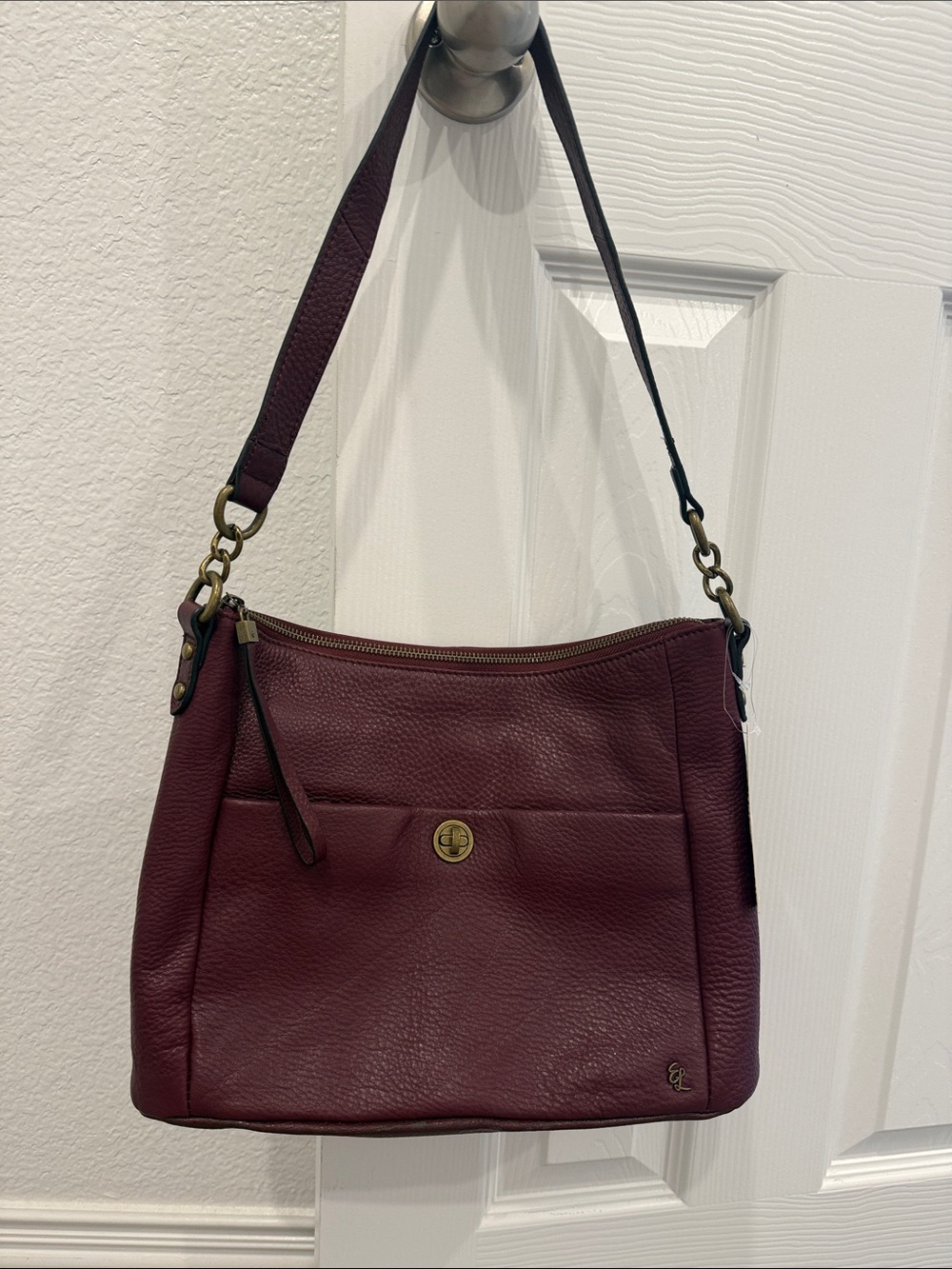Elliot Luca Women's Leather Shoulder Bag in Burgundy